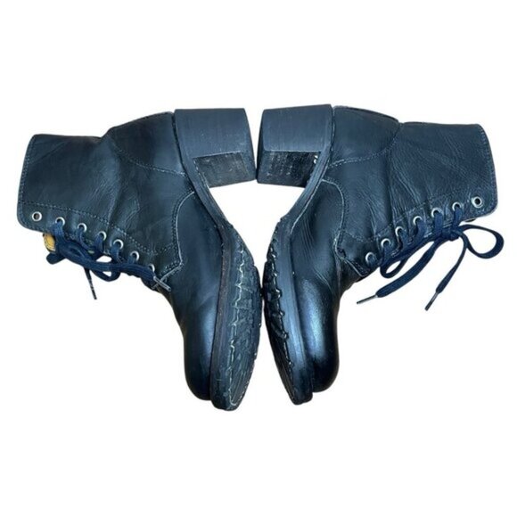 FRYE Sabrina Lace Up Leather Combat Boots, Black, 8 M - Picture 3 of 9